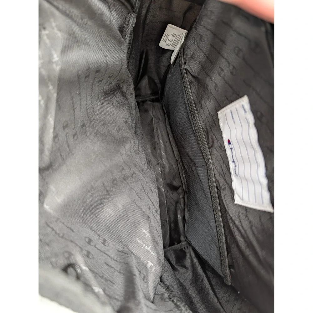Champion Backpack Gray Jersey Knit Logo School Travel Bag One Size